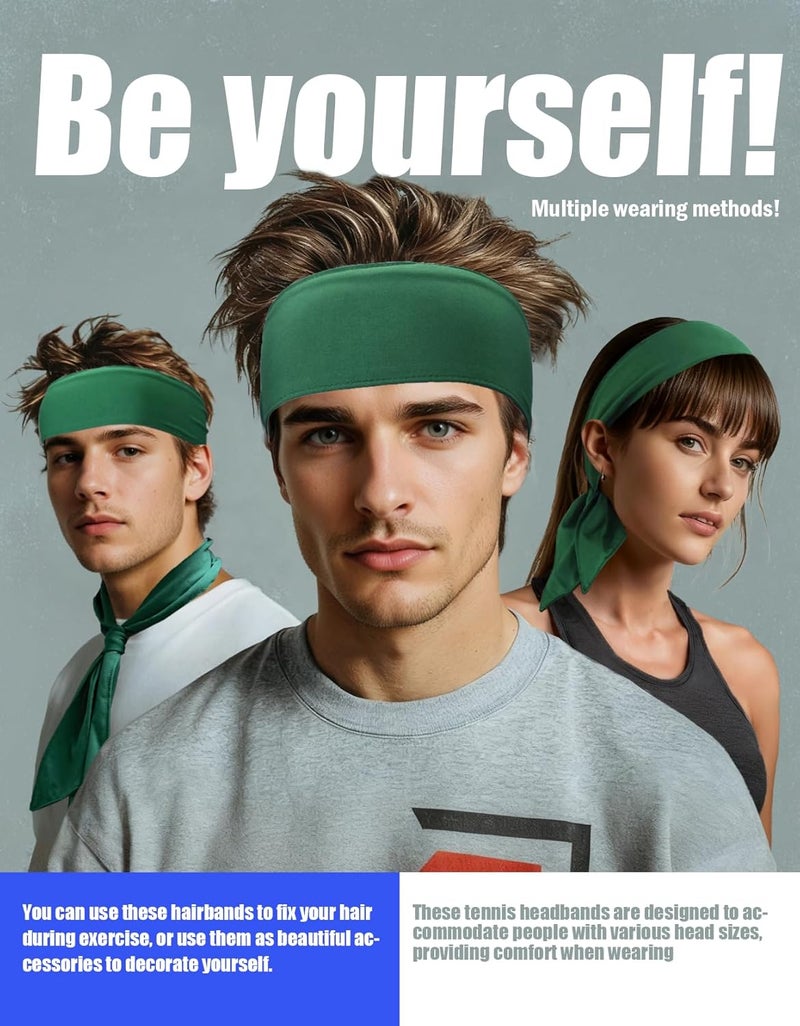 Supeniu Tie Sweatband Headband, Sports Head Ties for Men, Women, Kids, Ninja, Karate, Tennis, Pirate Band Bandana, Athletic Hairband for Basketball, Softball, Running, Workout, Yoga, Volleyball - Image 3
